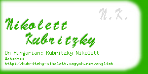 nikolett kubritzky business card